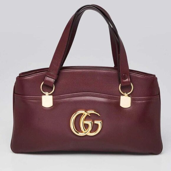 Gucci Burgundy Leather Arli Shoulder Bag - Picture 1 of 9